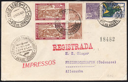 BRAZIL: Cover Flown By ZEPPELIN, Sent From Rio De Janeiro To Germany On 2/AU/1935, VF Quality! - Autres & Non Classés