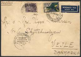 BRAZIL: Airmail Cover Sent From Rio To Denmark On 23/JA/1936, Interesting! - Other & Unclassified