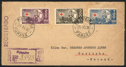 BRAZIL: Cover Franked With The Set RHM.C-88/90 (Red Cross), Sent From Palmeira To Curitiba On 25/NO/1935, VF! - Sonstige & Ohne Zuordnung