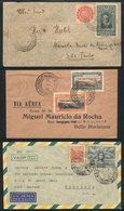 BRAZIL: 3 Airmail Covers Used Between 1938 And 1946, With Attractive Postages Of Commemorative Stamps, VF General Qualit - Other & Unclassified