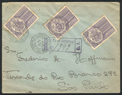 BRAZIL: Registered Cover Sent From The Fair Of Rio To Sao Paulo On 31/DE/1938, Franked By RHM.C-128 X3 With Special Post - Autres & Non Classés