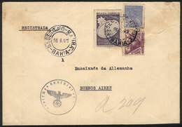 BRAZIL: Cover Sent From The German Consulate In Bahia (Nazi Handstamp) To The German Embassy In Argentina, Interesting! - Other & Unclassified
