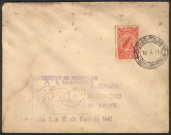 BRAZIL: Cover Of 10/MAY/1941 With Special Handstamp Of The 1st Week Of Traffic Safety In Recife, Scarce! - Other & Unclassified