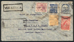 BRAZIL: RARE DESTINATION: Registered Airmail Cover Sent From Natal To Pont Castries (SANTA LUCÍA) On 30/JUN/1942, With A - Other & Unclassified