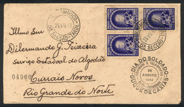 BRAZIL: Cover Sent From Pernambuco To Currais Novos On 25/AU/1942, Franked By RHM.C-138 X3, VF Quality, Rare! - Sonstige & Ohne Zuordnung