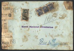 BRAZIL: Large Cover Sent From Pará To Rio De Janeiro With Nice Postage Of 9,000Rs., With Several Censor Labels, Very Att - Other & Unclassified