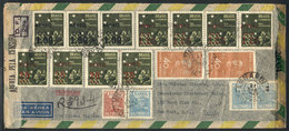 BRAZIL: Registered Airmail Cover Sent From Anápolis (Goiaz) To USA On 21/MAR/1944 With Spectacular Postage And Double Ce - Other & Unclassified