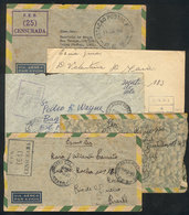 BRAZIL: MILITARY FRANCHISE AND CENSOR Of F.E.B.: 5 Covers Sent To Brazil Between January And July 1945 By Soldiers Of Th - Autres & Non Classés