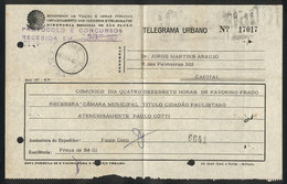 BRAZIL: Telegrama Urbano Telegram Of 3/OC/1962, Interesting! - Other & Unclassified