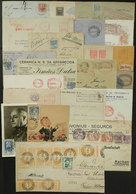 BRAZIL: 21 Covers, Cards, Etc., Most Used, With Interesting Postages And Postmarks, Some Covers With Fantastic Advertisi - Other & Unclassified