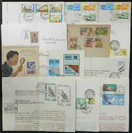BRAZIL: Lot Of 12 Items, Including Several FDC Covers, A Special Card Issued By The Mail And Several Announcement Bullet - Other & Unclassified