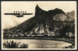 BRAZIL: Dornier DO-X Seaplane Flying Over Botafogo, Rio. Very Nice View, VF Quality! - Other & Unclassified