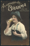 BRAZIL: BRAHMA BEER: Advertising PC Used On 22/OC/1914, With Bent Corner Else VF - Other & Unclassified