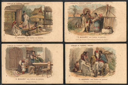 BRAZIL: ADVERTISING OF ROCHE SYRUP: 4 Litho Cards With Views Of Children Of Varied Places (Switzerland, Java, Africa And - Otros & Sin Clasificación