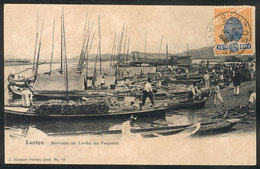 BRAZIL: SANTOS: Boats, Firewood Market, Editor J.Marques Pereira, Sent To Niteroi On 5/JUN/1906, VF Quality - Sonstige & Ohne Zuordnung