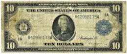 USA - 10 Dollars - 1914 - P 360.b - Blue SEAL - 4 Sign Varieties - Andrew Jackson - Bank Of BOSTON - Massachusetts - Federal Reserve Notes (1914-1918)
