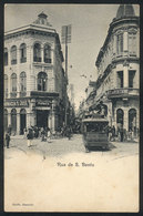 BRAZIL: SAO PAULO: Tramway On S.Bento Street, Drugstore, Ed.Gaensly, Circa 1900, VF - Andere & Zonder Classificatie