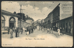 BRAZIL: SAO PAULO: Joao Alfredo Street, People, Circa 1900, VF - Autres & Non Classés