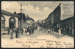 BRAZIL: SAO PAULO: Joao Alfredo Street, People, Sent To France On 5/JA/1903, VF - Sonstige & Ohne Zuordnung