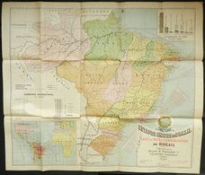 BRAZIL: Year 1908, Large Brazil Railroad Map And Of Ship Lines, Edited In France In 1908 By "Mission Brésilienne De Prop - Non Classés