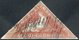 CAPE OF GOOD HOPE: Sc.1 (SG.3), 1853 1p. Brick Red On Lightly Bluish Paper, Very Nice Example, Catalog Value US$400. - Cap De Bonne Espérance (1853-1904)