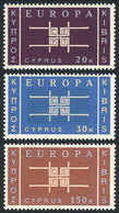 CYPRUS: Sc.224/231, 1963 Topic Europa, Compl. Set Of 3 Unmounted Values, Excellent Quality, Catalog Value US$54.75 - Andere & Zonder Classificatie