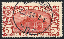 DENMARK: Sc.82, 1912 5Kr. General Post Office, Used, Very Fine Quality! - Sonstige & Ohne Zuordnung