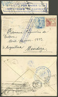 SPAIN: 14/OC/1940 Barcelona - Argentina, Cover Franked With 40c., With Blue Rectangular Mark On Front: "DEVUELTO POR HAB - Other & Unclassified