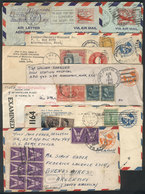 UNITED STATES: 8 Covers Or Aerograms Sent By Airmail Between 1928 And 1957, Almost All To Argentina, Some Censored, Ther - Andere & Zonder Classificatie