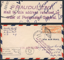 UNITED STATES: Rare Auxiliary Mark: Airmail Cover Sent From New York (Jamaica St.) To Dayton OH On 14/AP/1937 Franked Wi - Andere & Zonder Classificatie