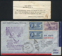 UNITED STATES: 2/SE/1950 New York - Köln (Germany), First Flight, Cover With Arrival Backstamp Of 4/SE, And As It Was Ad - Andere & Zonder Classificatie
