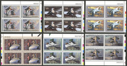 UNITED STATES: HUNTING PERMIT STAMPS: 6 MNH Blocks Of 4 Of Excellent Quality, Including Year 1991 To 1996, Face Value US - Revenues