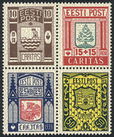ESTONIA: Sc.B36/B39, 1938 Caritas, Cmpl. Set Of 4 MNH Values, Very Fine Quality! - Estonie