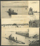 FRANCE: SUBMARINES: 6 Old Postcards With Very Interesting Views! - Autres & Non Classés