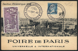 FRANCE: Paris World Fair Of 1942, Philatelic Section, With Special Postmark Of The Expo For 22/OC/1942 And Cinderella, F - Sonstige & Ohne Zuordnung