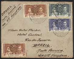 GOLD COAST: Cover With Nice Postage Sent From PRESTEA To Brazil On 12/MAY/1935 (FDI), Rare Destination! - Côte D'Or (...-1957)