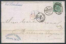 GREAT BRITAIN: 22/APR/1871 LONDON - ARGENTINA: Complete Folded Letter Franked By Sc.54 Plate 4, With Duplex Cancel "103" - Autres & Non Classés