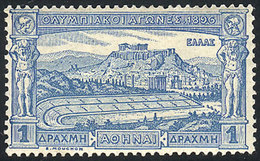 GREECE: Sc.125, 1896 1d. Olympic Games, Mint Lightly Hinged, VF Quality, Catalog Value US$115 - Sonstige & Ohne Zuordnung