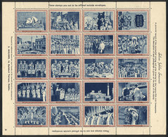 IRELAND: Irish Hospitals Sweepstakes: "Silver Jubilee Souvenir", Sheet Of 20 Cinderellas, VF Quality!" - Otros & Sin Clasificación