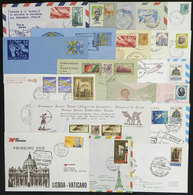 ITALY: Box With Over 450 Covers, Cards And Aerograms, Many Are FIRST FLIGHTS (from Or To Italy), Special Flights, Or Cov - Zonder Classificatie