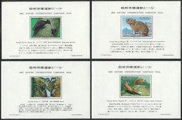 JAPAN: HBC Nature Conservation Campaign Seal: 12 Small Sheets, Each With A Very Pretty Cinderella, Topics: Animals, Inse - Sonstige & Ohne Zuordnung
