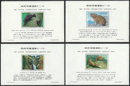 JAPAN: HBC Nature Conservation Campaign Seal: 12 Small Sheets, Each With A Very Pretty Cinderella, Topics: Animals, Inse - Andere & Zonder Classificatie