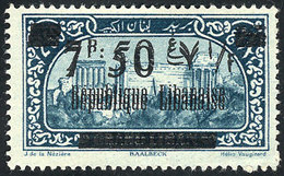 LEBANON: Yvert 93b, With DOUBLE OVERPRINT Variety, Unmounted, Excellent Quality, Rare! - Líbano