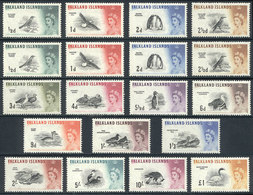 FALKLAND ISLANDS/MALVINAS: Sc.128/142, 1960 Birds, Complete Set Of 15 Unmounted Values, Excellent Quality, Catalog Value - Falkland Islands