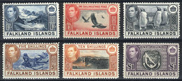 FALKLAND ISLANDS/MALVINAS: Sc.91/96, 1938/46 Animals, Landscapes Etc., The 6 High Values Of The Set, VF Quality, Catalog - Falkland Islands