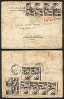 MOROCCO: Registered Airmail Cover Sent From Tangier To Rio De Janeiro (Brazil) In JUL/1946 With Spectacular Franking Of  - Sonstige & Ohne Zuordnung