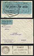 MOZAMBIQUE: 8/DE/1937 Quelimane - France: Airmail Cover Franked With Provisional Label, And Arrival Backstamp Of Marseil - Mozambique