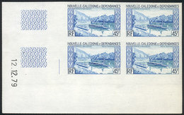 NEW CALEDONIA: Sc.C160, 1980 Boat, IMPERFORATE BLOCK OF 4, MNH, VF Quality! - Andere & Zonder Classificatie