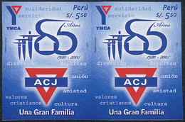 PERU: Sc.1495, 2006 Christian Youth Association, IMPERFORATE PAIR, Excellent Quality, Rare! - Pérou