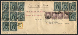 PERU: Airmail Cover Sent From Negritos To Canada (circa 1930) With Fantastic Postage That Includes 50c. Stamps From 2 Di - Perú